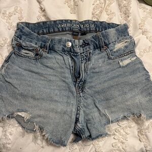 American Eagle Outfitters Light Blue Distressed Jean Shorts